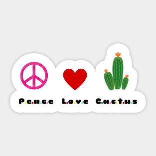 peace, love, cactus Sticker
